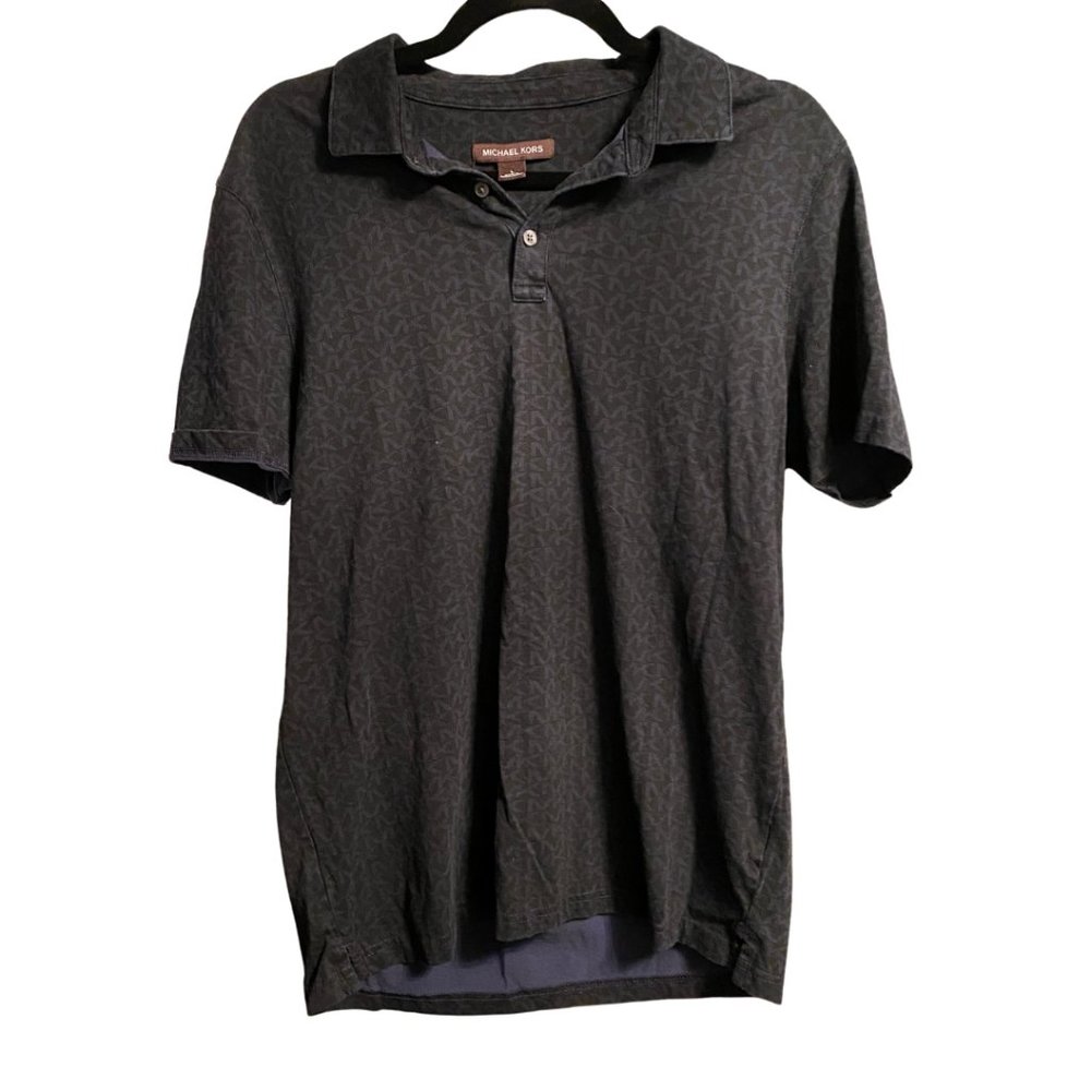 Men's Michael Kors Logo Polo GUC Large Black and Navy Blue Size Large